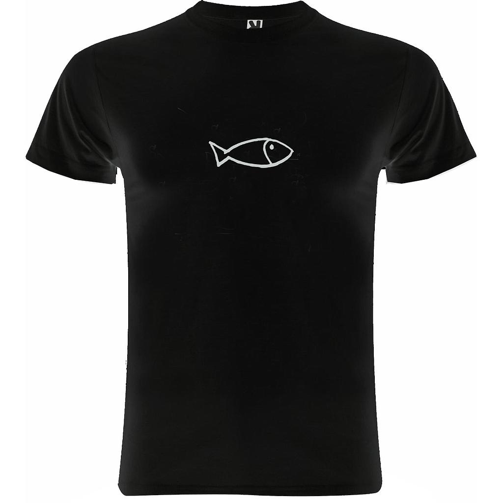 Remera pez negra unisex S